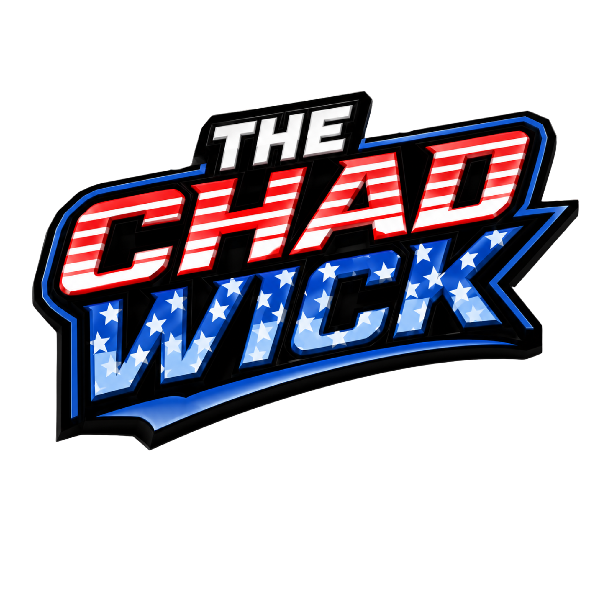 The Chad Wick patriotic red, white, and blue logo